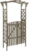 vidaXL - Pergola - met - poort - 116x40x204 - cm - massief - vurenhout - grijs