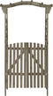 vidaXL - Pergola - met - poort - 116x40x204 - cm - massief - vurenhout - grijs