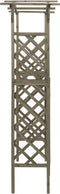 vidaXL - Pergola - met - poort - 116x40x204 - cm - massief - vurenhout - grijs