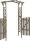 vidaXL - Pergola - met - poort - 116x40x204 - cm - massief - vurenhout - grijs
