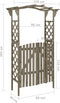 vidaXL - Pergola - met - poort - 116x40x204 - cm - massief - vurenhout - grijs