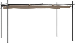 vidaXL - Pergola - met - uitschuifbaar - dak - 395x292x230 - taupe