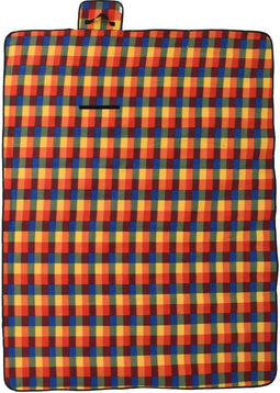 vidaXL - Picknickkleed - opvouwbaar - geruit - 200x150 - cm - fluweel - meerkleurig