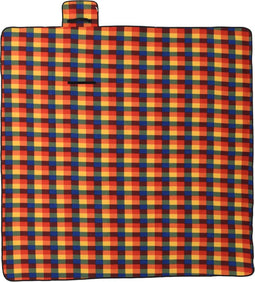 vidaXL - Picknickkleed - opvouwbaar - geruit - 200x200 - cm - fluweel - meerkleurig