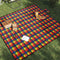 vidaXL - Picknickkleed - opvouwbaar - geruit - 200x200 - cm - fluweel - meerkleurig