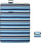 vidaXL - Picknickkleed - opvouwbaar - gestreept - 200x150 - cm - fluweel - blauw - wit