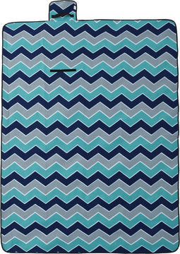 vidaXL - Picknickkleed - opvouwbaar - golven - 200x150 - cm - fluweel - blauw