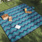 vidaXL - Picknickkleed - opvouwbaar - golven - 200x200 - cm - fluweel - blauw