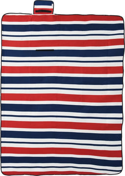 vidaXL - Picknickkleed - opvouwbaar - strepen - 200x150 - cm - fluweel - blauw - rood