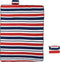 vidaXL - Picknickkleed - opvouwbaar - strepen - 200x150 - cm - fluweel - blauw - rood