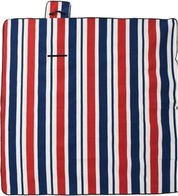 vidaXL - Picknickkleed - opvouwbaar - strepen - 200x200 - cm - fluweel - blauw - rood