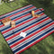 vidaXL - Picknickkleed - opvouwbaar - strepen - 200x200 - cm - fluweel - blauw - rood