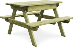vidaXL - Picknicktafel - met - banken - 90x90x58 - cm - geïmpregneerd - grenenhout
