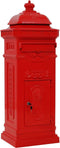 vidaXL - Pilaar - brievenbus - vintage - stijl - roestbestendig - aluminium - rood