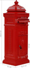 vidaXL - Pilaar - brievenbus - vintage - stijl - roestbestendig - aluminium - rood