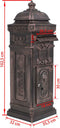 vidaXL - Pilaar - brievenbus - vintage - stijl - roestbestendig - aluminium - brons