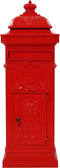 vidaXL - Pilaar - brievenbus - vintage - stijl - roestbestendig - aluminium - rood