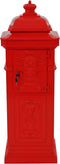 vidaXL - Pilaar - brievenbus - vintage - stijl - roestbestendig - aluminium - rood