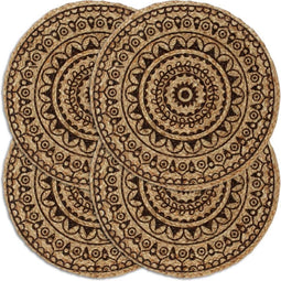 vidaXL - Placemats - 4 - st - rond - 38 - cm - jute - donkerbruin