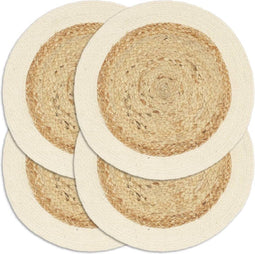 vidaXL - Placemats - 4 - st - rond - 38 - cm - jute - en - katoen - natuurlijk