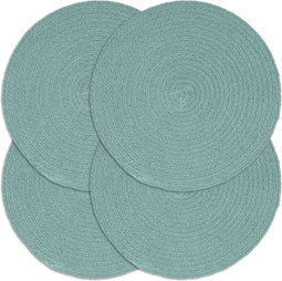 vidaXL - Placemats - 4 - st - rond - 38 - cm - katoen - effen - groen