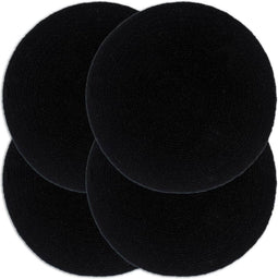 vidaXL - Placemats - 4 - st - rond - 38 - cm - katoen - effen - zwart