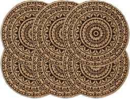 vidaXL - Placemats - 6 - st - rond - 38 - cm - jute - donkerbruin
