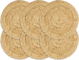 vidaXL - Placemats - 6 - st - rond - 38 - cm - jute - natuurlijk