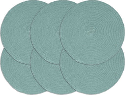 vidaXL-Placemats-6-st-rond-38-cm-katoen-effen-groen