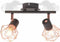vidaXL Plafondlamp met 2 spotlights E14 zwart en koper