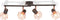 vidaXL Plafondlamp met 4 spotlights E14 zwart en koper