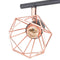 vidaXL Plafondlamp met 4 spotlights E14 zwart en koper