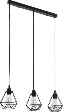 vidaXL Plafondlamp met diamantvormig 3xE27 zwart