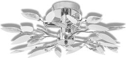 vidaXL Plafondlamp met kristal bladeren 3xE14 acryl wit en transparant