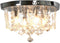 vidaXL Plafondlamp met kristallen kralen rond 4xG9 zilverkleurig