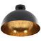 vidaXL Plafondlampen 2 st halfrond E27 zwart en goudkleurig