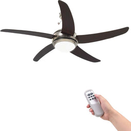 vidaXL Plafondventilator met lamp 128 cm bruin