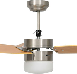 vidaXL Plafondventilator met lamp afstandsbediening 108 cm lichtbruin