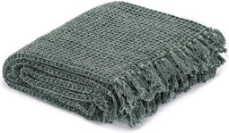 vidaXL - Plaid - 125x150 - cm - katoen - donkergroen