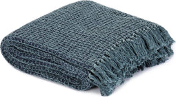 vidaXL - Plaid - 125x150 - cm - katoen - indigo-blauw