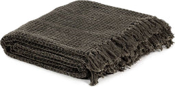 vidaXL - Plaid - 160x210 - cm - katoen - antraciet - en - bruin