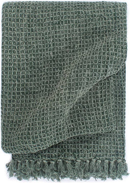 vidaXL - Plaid - 160x210 - cm - katoen - donkergroen