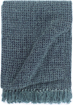 vidaXL - Plaid - 160x210 - cm - katoen - indigo-blauw