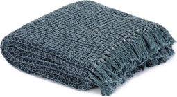 vidaXL - Plaid - 220x250 - cm - katoen - indigo-blauw