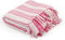 vidaXL - Plaid - strepen - 125x150 - cm - katoen - roze - en - wit