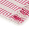vidaXL - Plaid - strepen - 125x150 - cm - katoen - roze - en - wit
