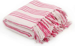 vidaXL - Plaid - strepen - 160x210 - cm - katoen - grijs - en - wit