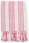 vidaXL - Plaid - strepen - 160x210 - cm - katoen - roze - en - wit