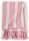 vidaXL - Plaid - strepen - 160x210 - cm - katoen - roze - en - wit