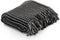 vidaXL - Plaid - strepen - 220x250 - cm - katoen - grijs - en - wit